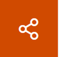 Icon für Teilen-Funktion: drei Punkte, die durch Linien miteinander verbunden sind