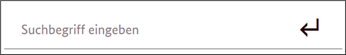 Einzelsicht für die Suchfunktion in der Navigation; "Suchbegriff eingeben", rechts daneben ein Eingabepfeil