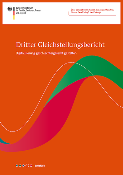 Cover der Broschüre Dritter Gleichstellungsbericht - igitalisierung geschlechtergerecht gestalten 