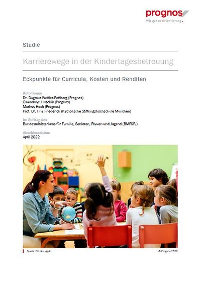 Cover der Broschüre "Karrierewege in der Kindertagesbetreuung "