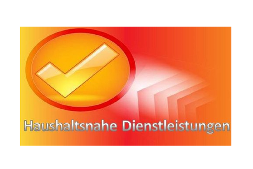 Haken im Kreis mit Schriftzug Haushaltsnahe Dienstleistungen