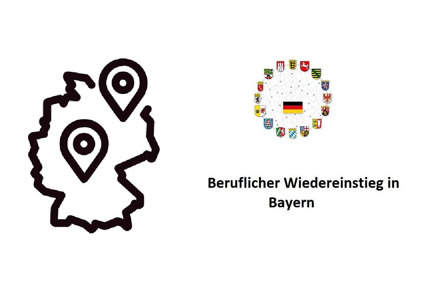 Wappen der 16 Bundesländer im Kreis um eine Deutschlandflagge und Icon Beratungsstellenlandkarte perspektiven-schaffen.de