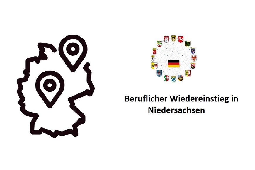 Wappen der 16 Bundesländer im Kreis um eine Deutschlandflagge und Icon Beratungsstellenlandkarte perspektiven-schaffen.de