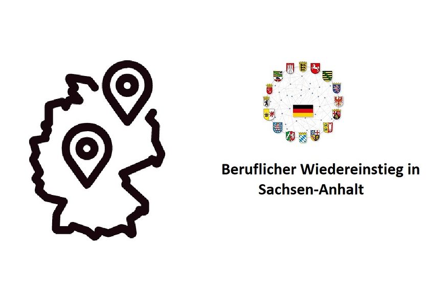 Wappen der 16 Bundesländer im Kreis um eine Deutschlandflagge und Icon Beratungsstellenlandkarte perspektiven-schaffen.de