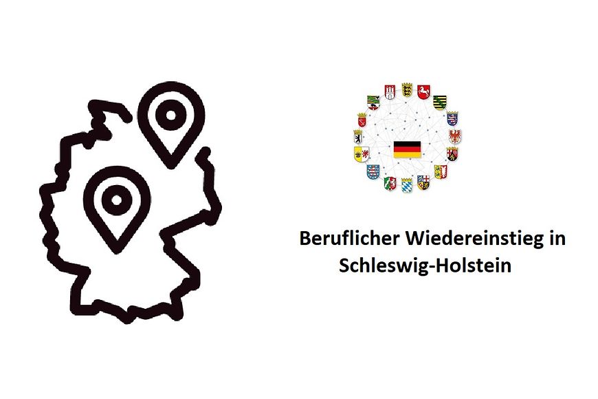 tschland-Flagge in der Mitte, Wappen der Bundesländer im Kreis und Icon Beratungsstellenlandkarte perspektiven-schaffen.de