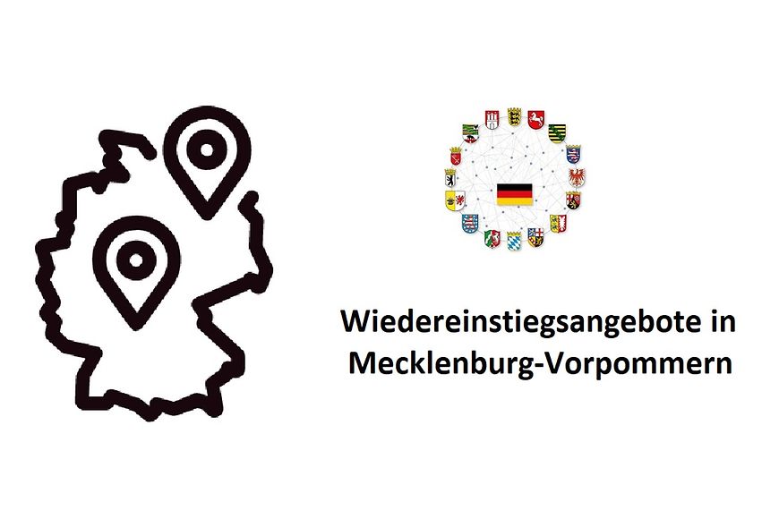 Deutschland-Flagge in der Mitte, Wappen der Bundesländer im Kreis und Icon Beratungsstellenlandkarte perspektiven-schaffen.de