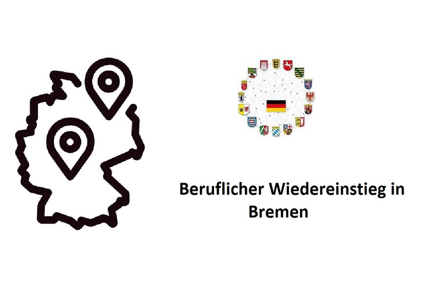 Wappen der 16 Bundesländer im Kreis um eine Deutschlandflagge und Icon Beratungsstellenlandkarte perspektiven-schaffen.de