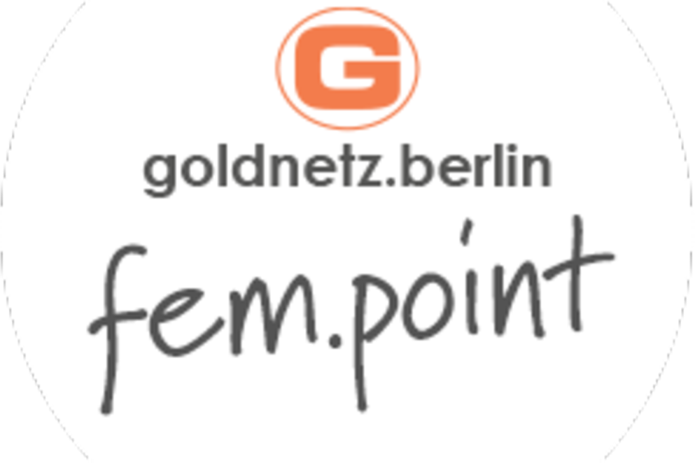 goldnetz.berlin Logo - Schriftzug goldnetz.berlin fem.point