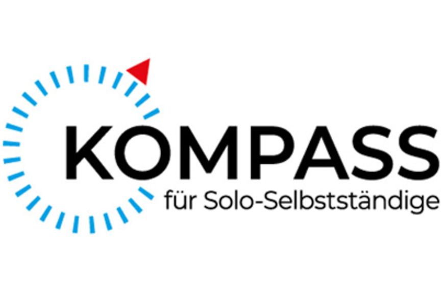 Kompass Icon und der Schriftzug Kompass für Solo-Selbstständige